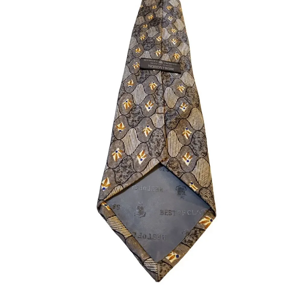 Robert Talbott Best of Class Luxury Tie Nordstrom Tan Geometric Necktie Silk USA